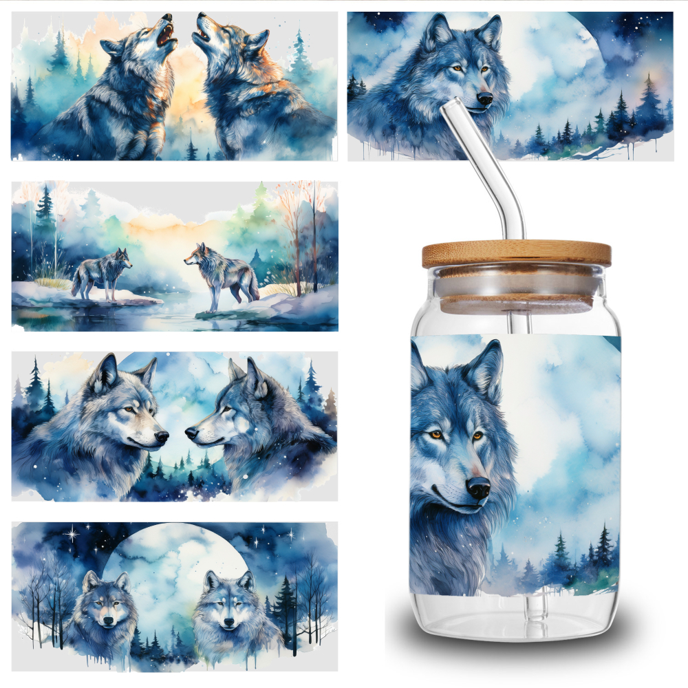 Waterslide Decal Paper - 5 Sheets Wolf Moon Forest Night