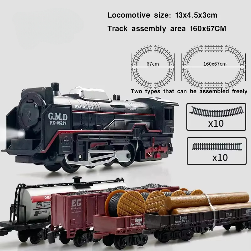 Model Kit Train - Classical Railway Freight Train Toy Electric