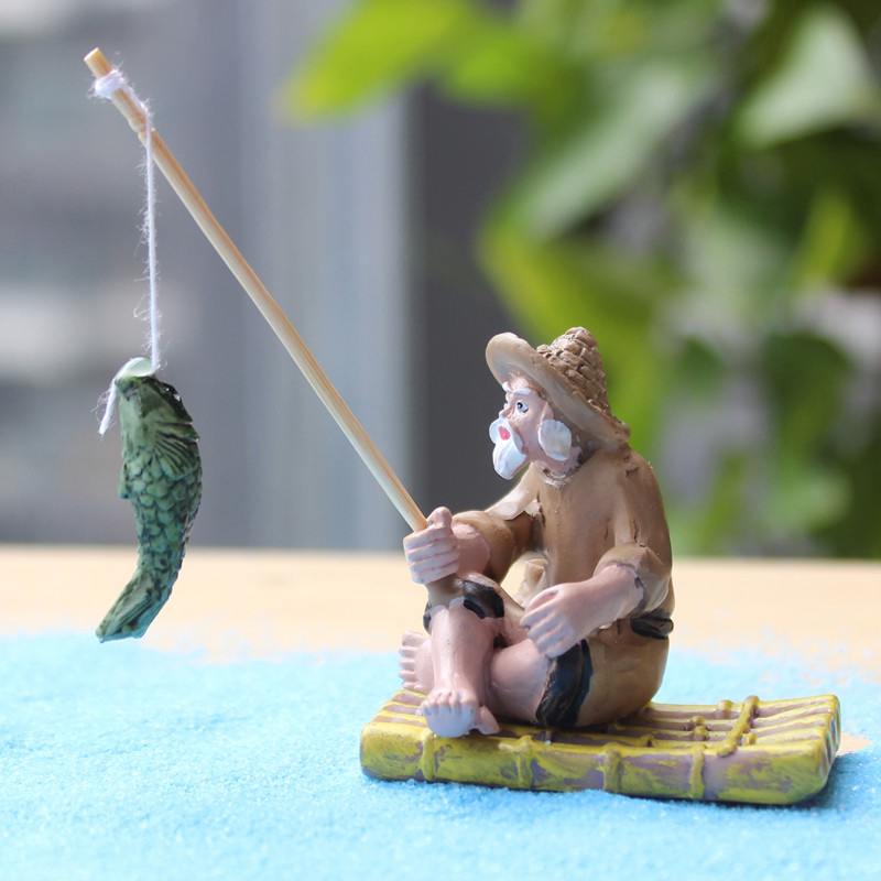 Model Kit Jet - Fishing Old Man Resin Figure Statue