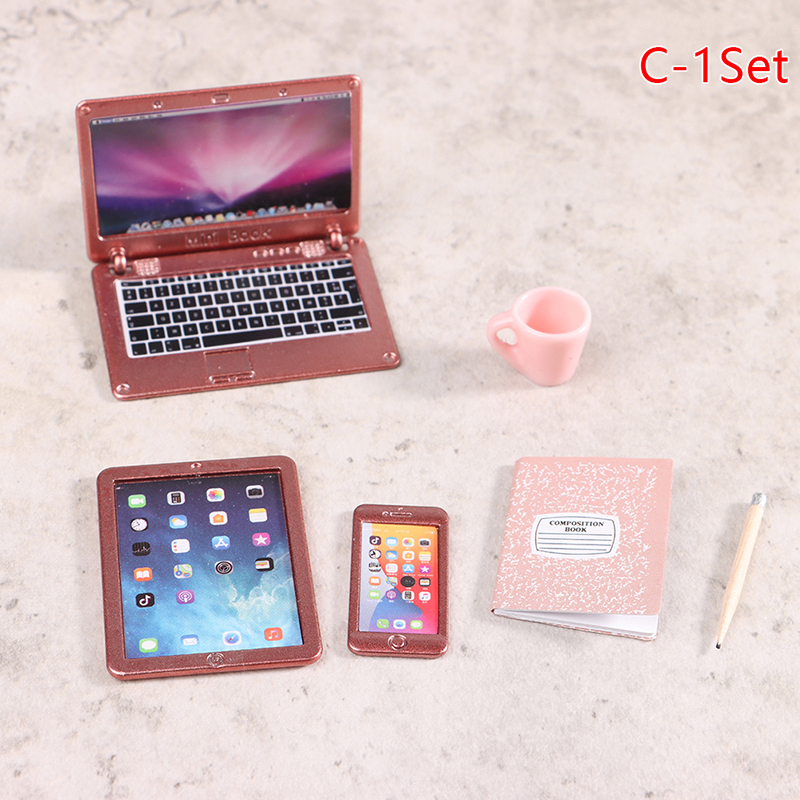 Model Kit Fantasy - 6/7Pcs/Set 1:12 Dollhouse Miniature Laptop Phone