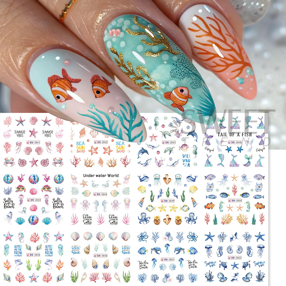12 Designs Summer Ocean Theme  – Waterslide Decal Paper Bewertung und Preis