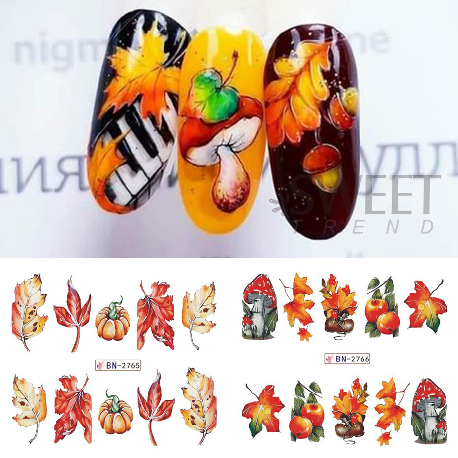 12pcs Autumn Nail Stickers Car – Waterslide Decal Paper Bewertung und Preis