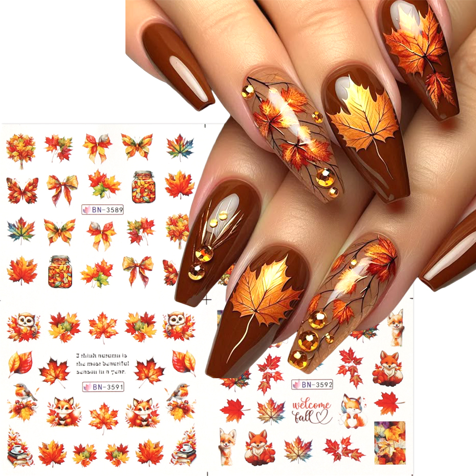 Autumn Maple Leaves Nail Art S – Waterslide Decal Paper Bewertung und Preis