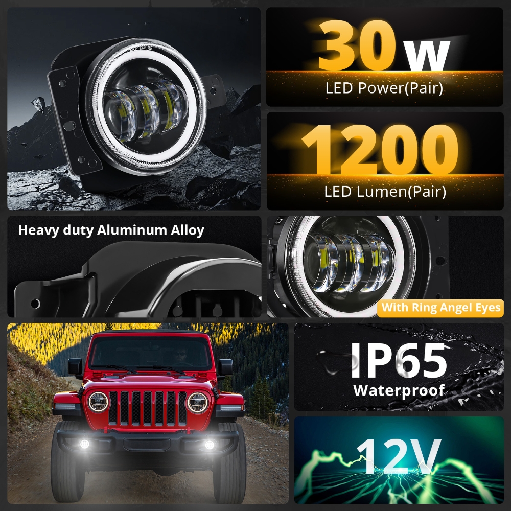 60W LED Front Fog Lights DRL w – Model Kit Jeep Bewertung und Preis