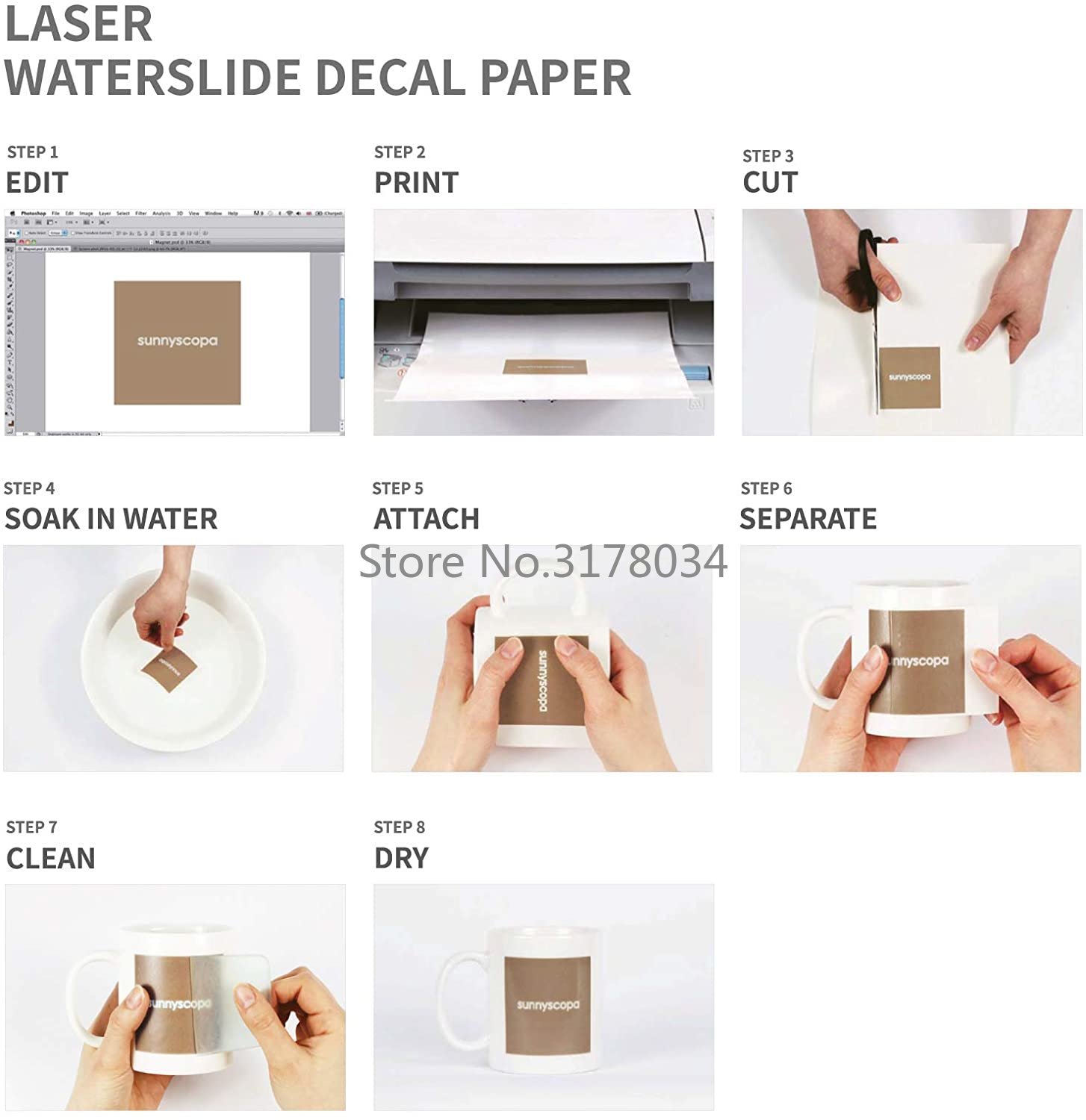 20 Sheets A4 White color Laser – Waterslide Decal Paper Bewertung und Preis