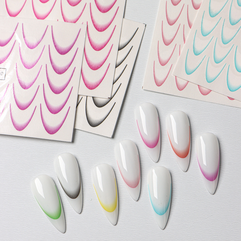 8pcs Gradient French Nail Art  – Waterslide Decal Paper Bewertung und Preis