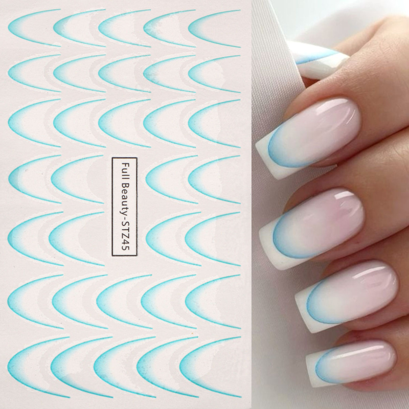 8pcs Gradient French Nail Art  – Waterslide Decal Paper Bewertung und Preis