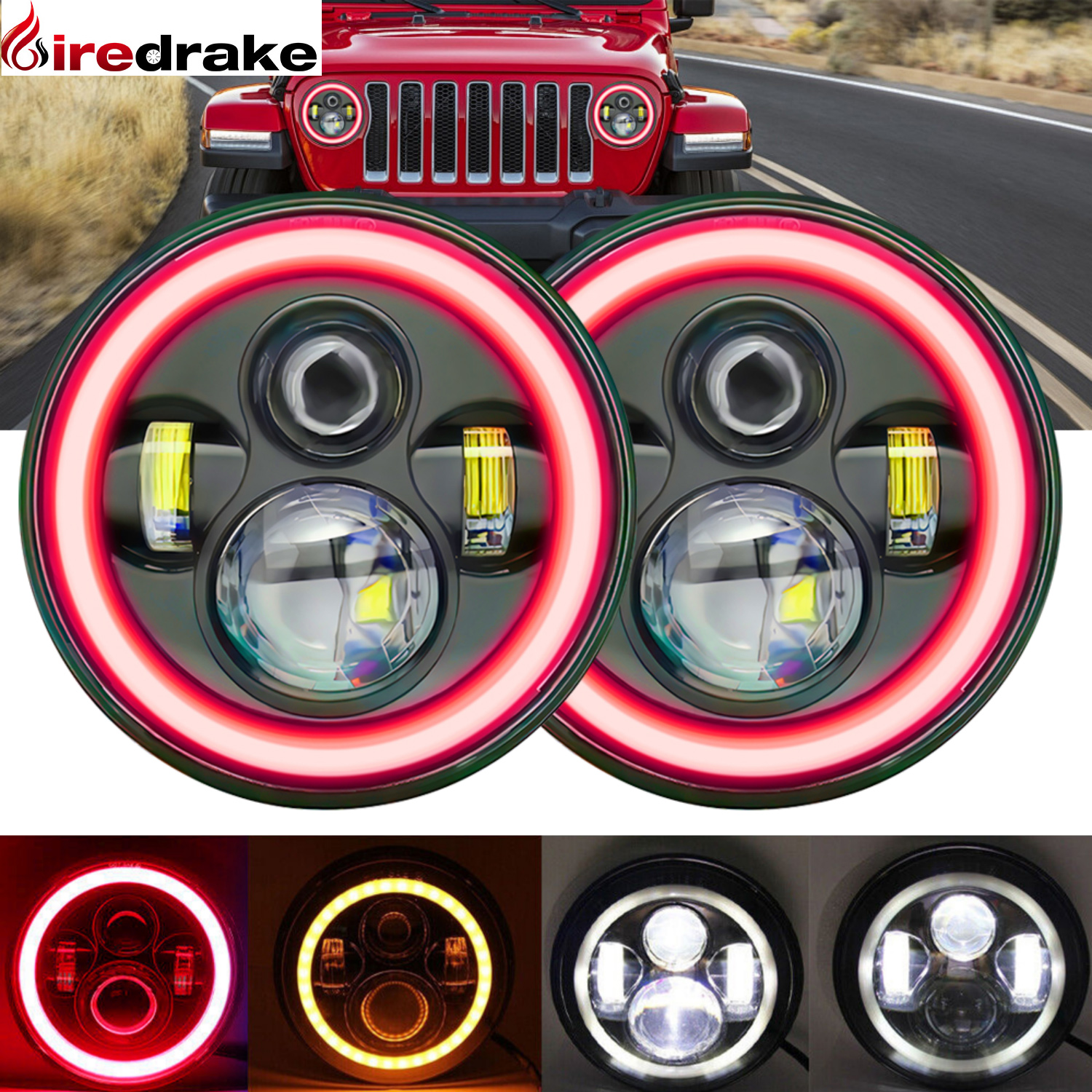 7inch Led Headlight Round H4 R – Model Kit Jeep Bewertung und Preis