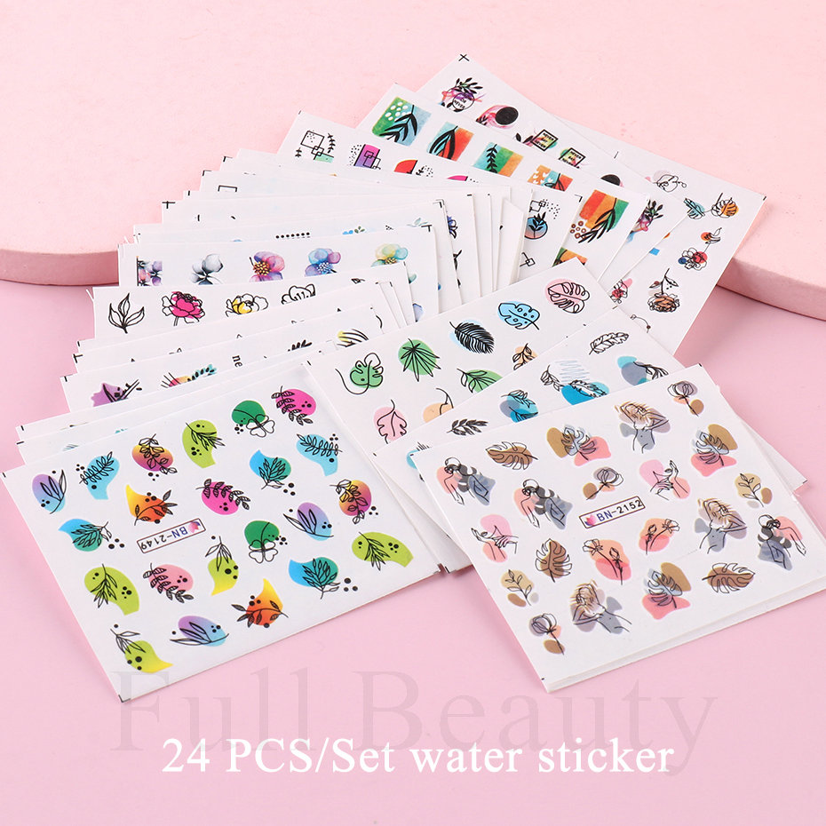 24pcs / Set Spring Summer nail – Waterslide Decal Paper Bewertung und Preis