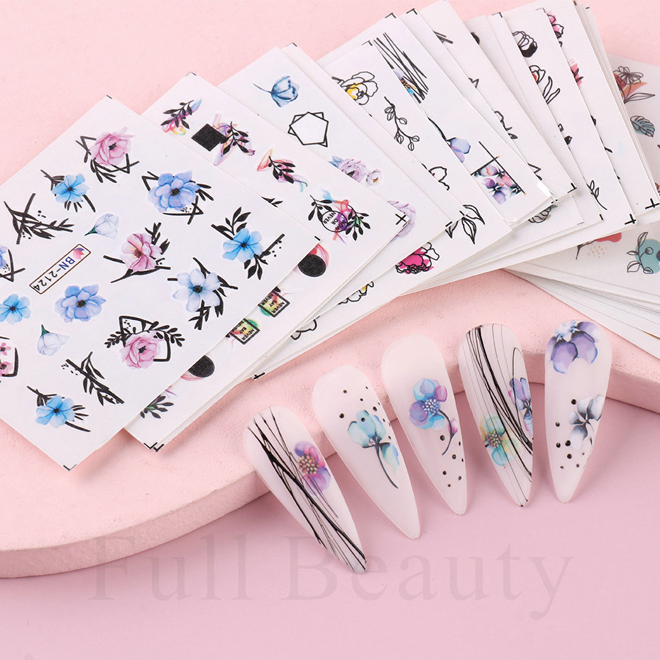 24pcs / Set Spring Summer nail – Waterslide Decal Paper Bewertung und Preis